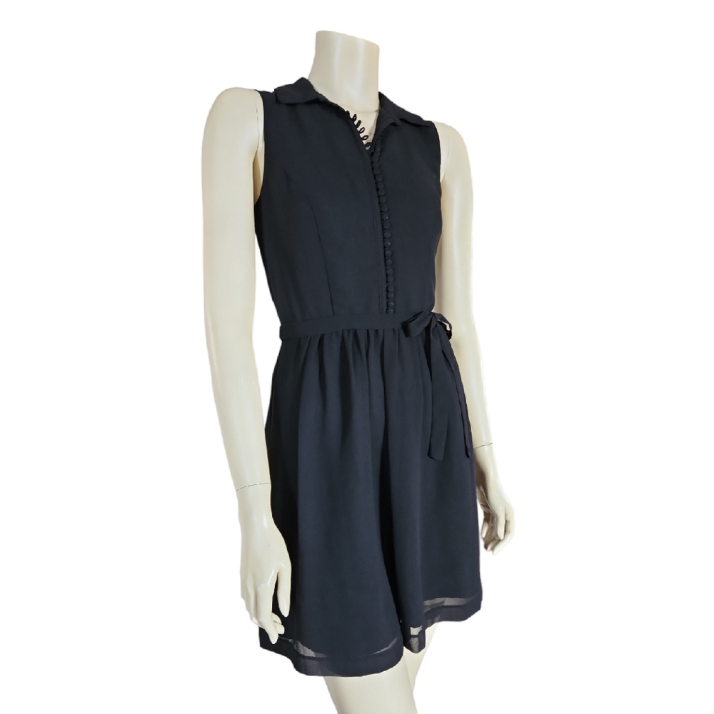 KENSIE Sleeveless Button up Black Dress XS